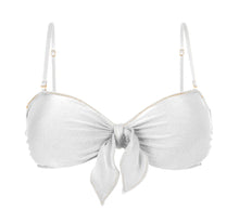 Charger l'image dans la galerie, Product Front: Rio De Sol Haut Top Shimmer-White Bandeau-Knot