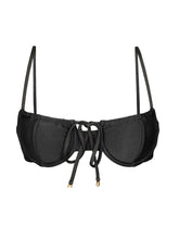 Charger l'image dans la galerie, Product Front: Rio De Sol Haut Top Shimmer-Black Balconet-Tie