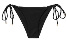 Charger l'image dans la galerie, Product Front: Rio De Sol Bas Bottom Shimmer-Black Cheeky-Rope