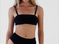 Charger et lire la vidéo dans la visionneuse de la Galerie, Video: Rio De Sol Haut Top Shimmer-Black Bandeau-Reto