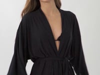 Charger et lire la vidéo dans la visionneuse de la Galerie, Video: Rio De Sol Robe De Plage Black Kimono