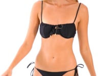 Charger et lire la vidéo dans la visionneuse de la Galerie, Video: Rio De Sol Bas Bottom Shimmer-Black Cheeky-Tie-Gold