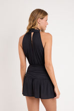 Charger l'image dans la galerie, Model Back: Rio De Sol Mini Dress Black Low Cut Dress
