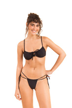 Charger l'image dans la galerie, Model Front: Rio De Sol Haut Top Dots-Black Balconet-Tie
