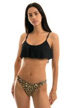 Charger l&#39;image dans la galerie, Model Front: Rio De Sol Ensemble Leopardo Black Babado
