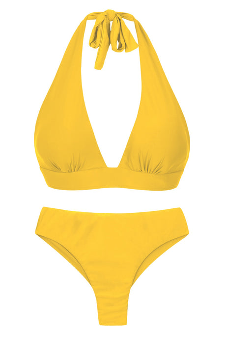 Product Front: Rio De Sol Ensemble Set Sunflower Halter-Cos Ciao